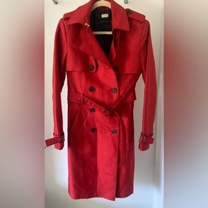 Zara Woman Red Double Breasted Trench Coat - S